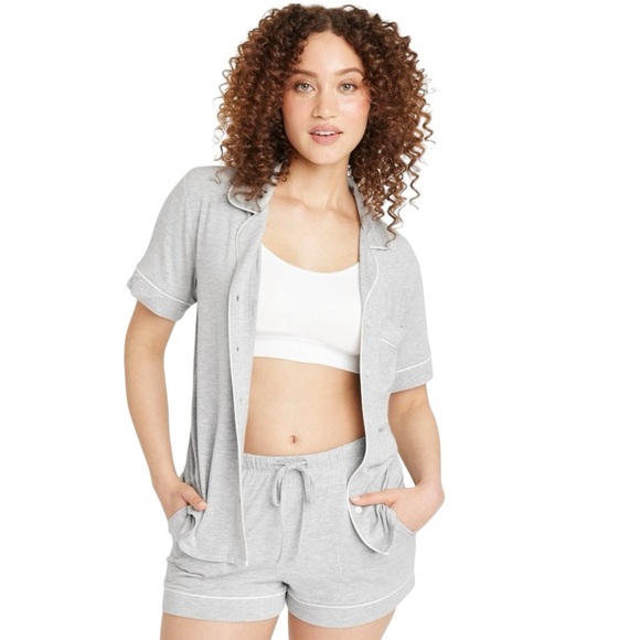 Auden Cloud Knit Modal Top & Shorts Pajama Set - Picture 3 of 3